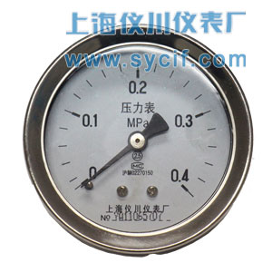 轴向无前边不锈钢压力表|Y-60Z